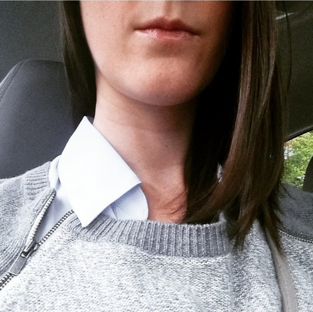 Banana Republic zip neck wool sweater